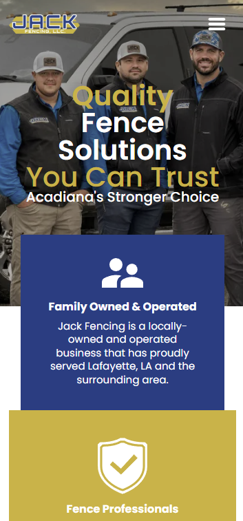 A screenshot of a website for quality fence solutions you can trust.