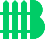 A green fence in the shape of a letter b on a white background.