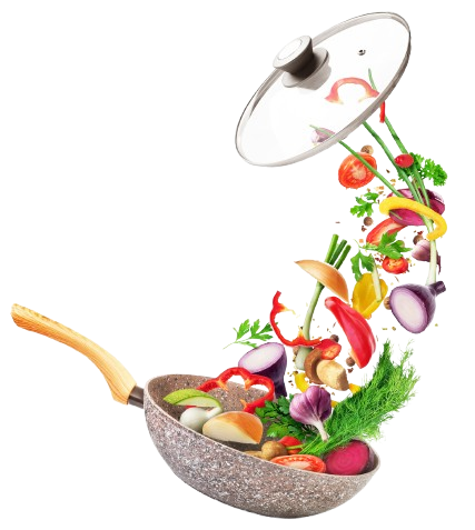 una padella con gli ingredienti