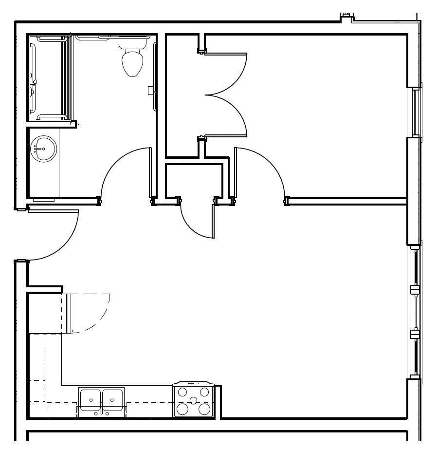 A0 (ADA) Unit Plan - 519 SQ FT.