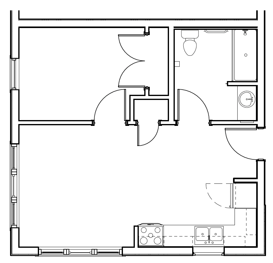 B0 Unit Plan - 475 SQ FT.