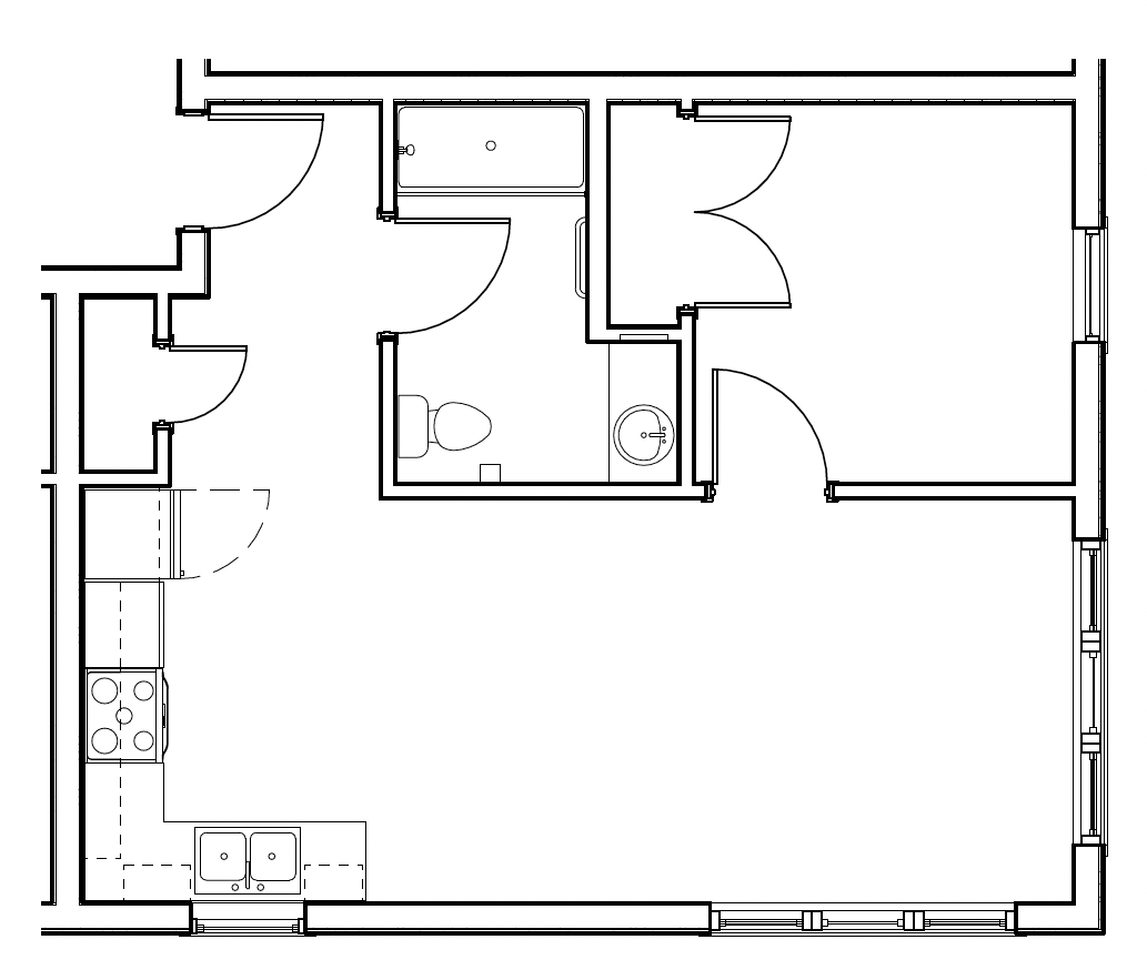 B1 Unit Plan - 527 SQ FT.