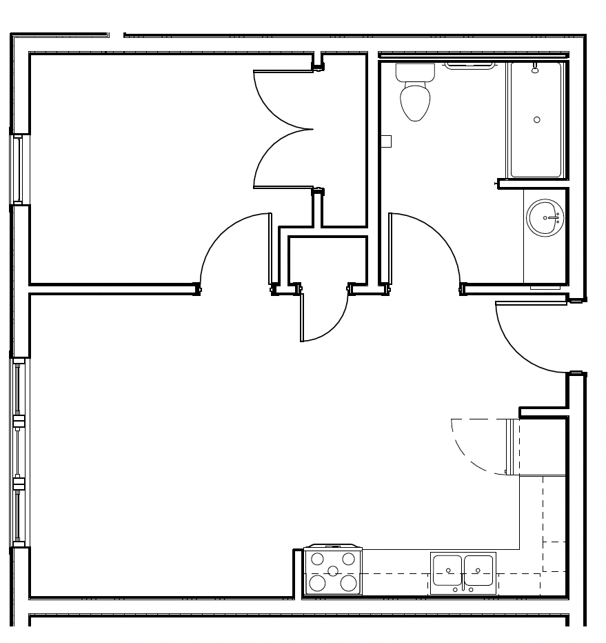B6 Unit Plan - 519 SQ FT.