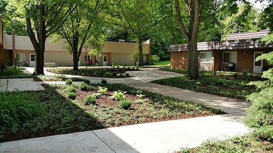 Outside view of apartment - Senior living in Peoria, IL