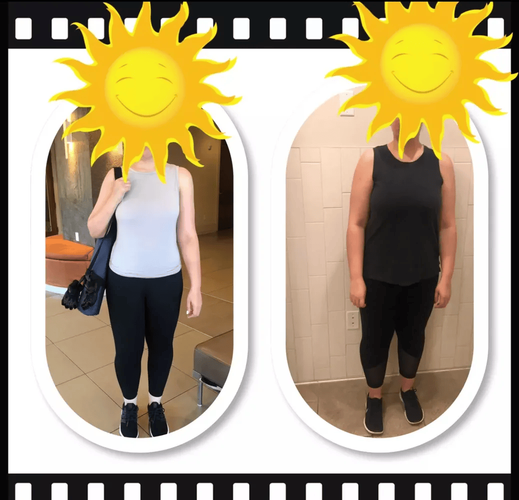 Before and after gym training