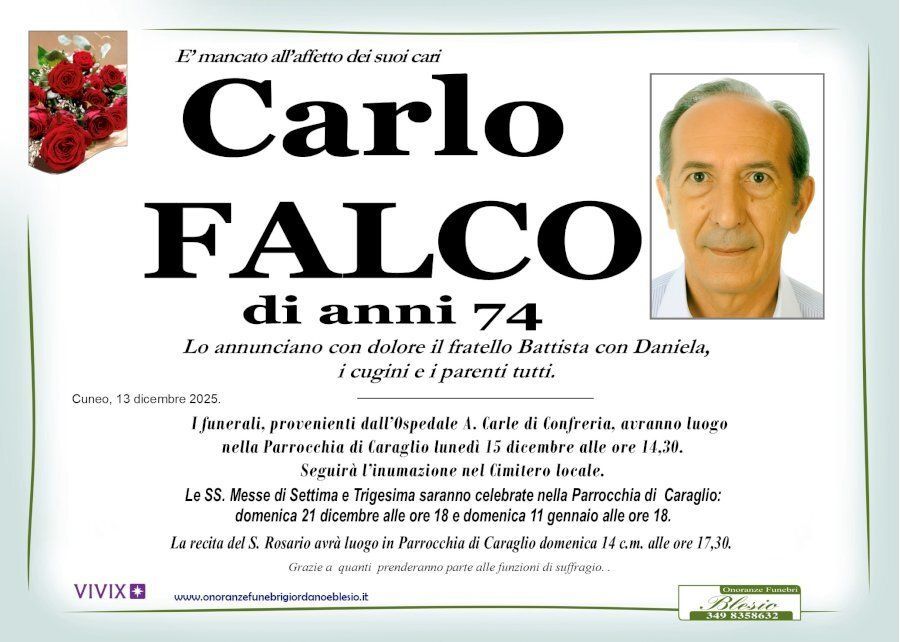 necrologio FALCO Carlo