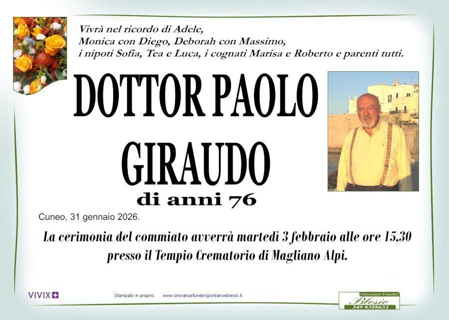necrologio GIRAUDO Paolo