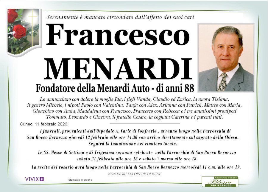 necrologio MENARDI Francesco