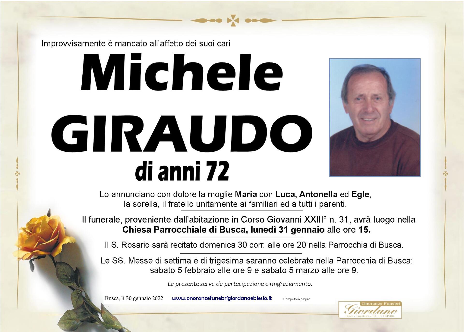 necrologio GIRAUDO Michele