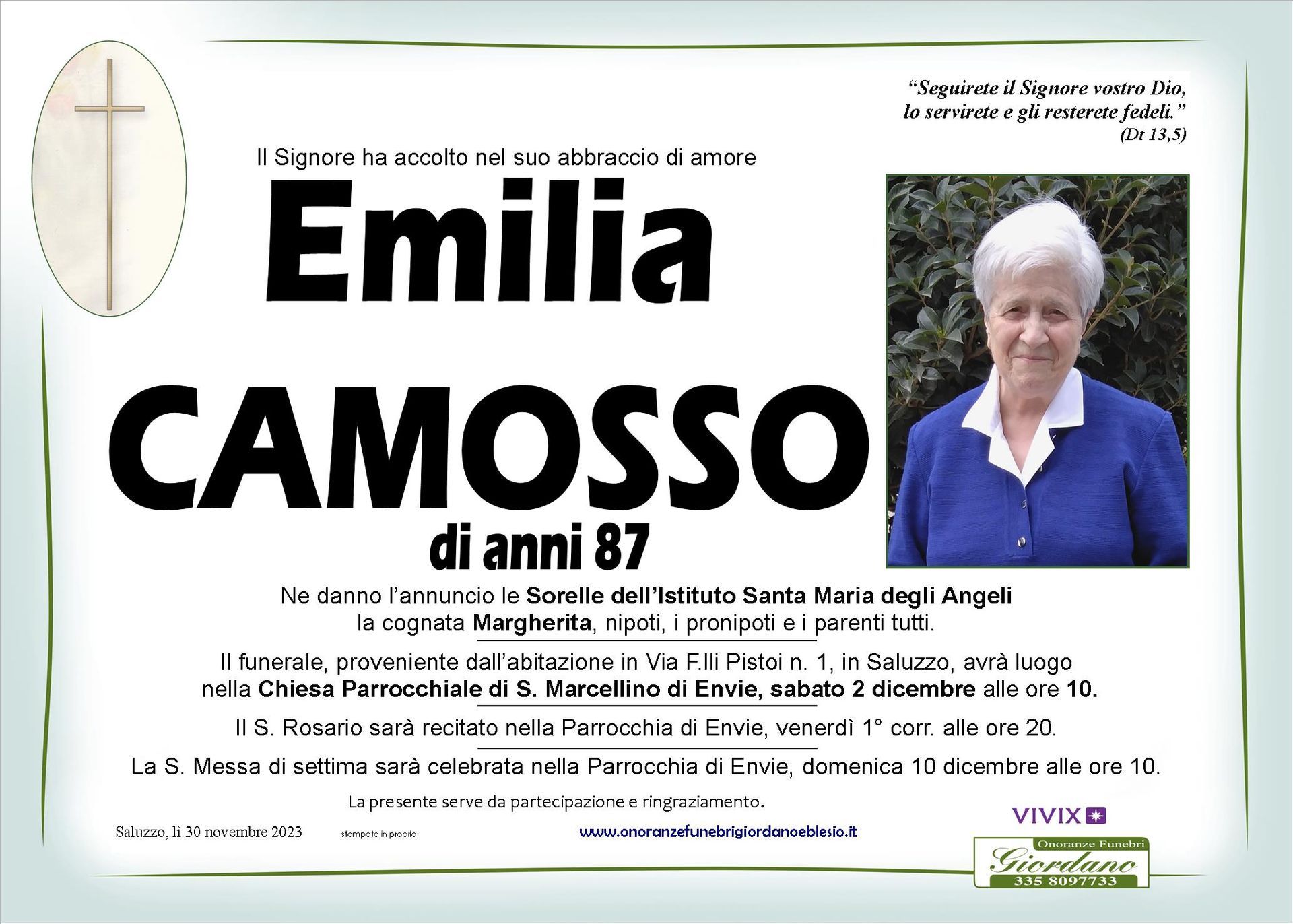 necrologio CAMOSSO Emilia