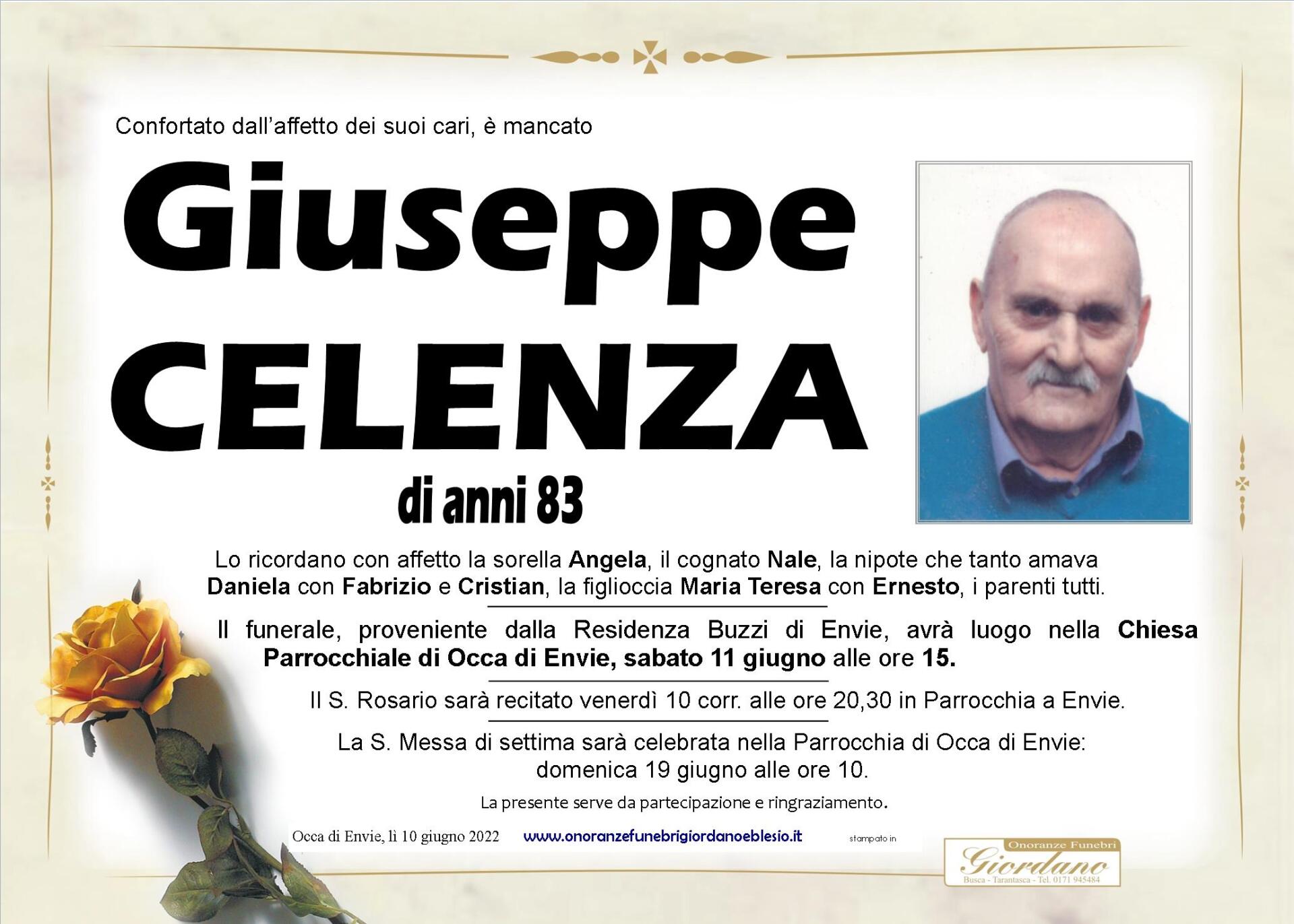 necrologio CELENZA Giuseppe