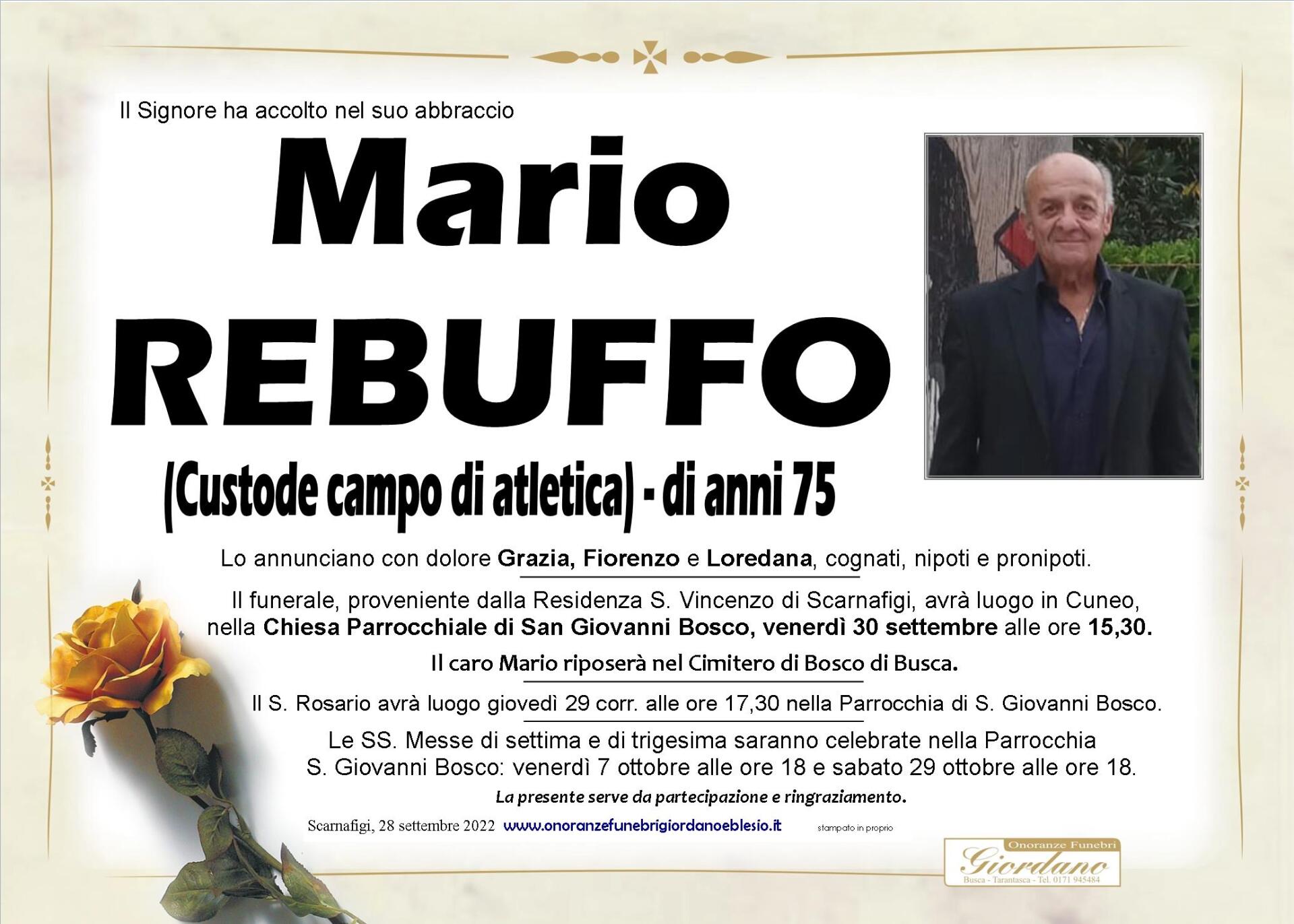 necrologio REBUFFO  Mario