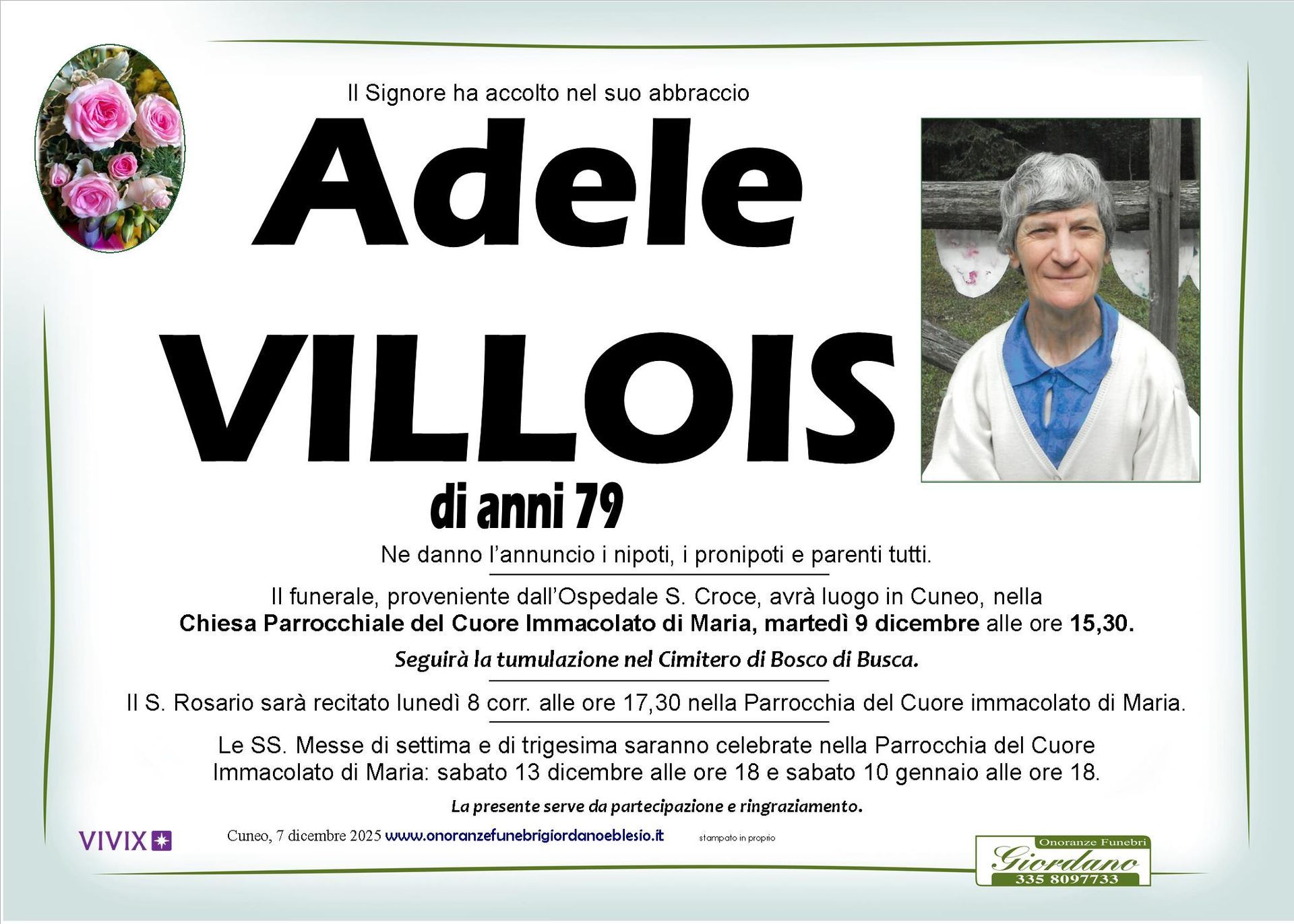 necrologio VILLOIS Adele