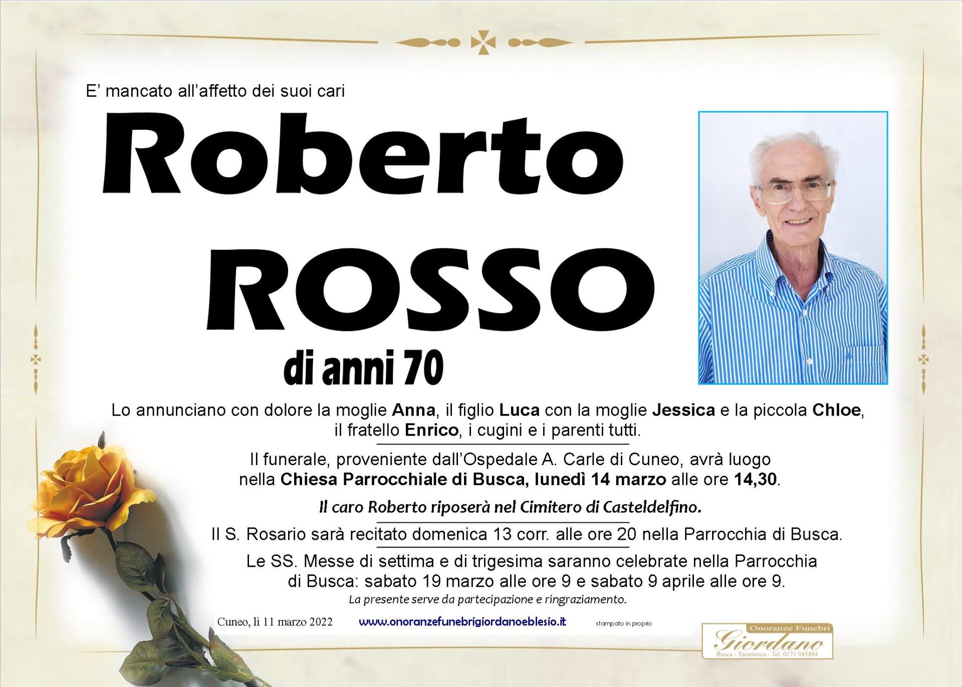 necrologio ROSSO Roberto