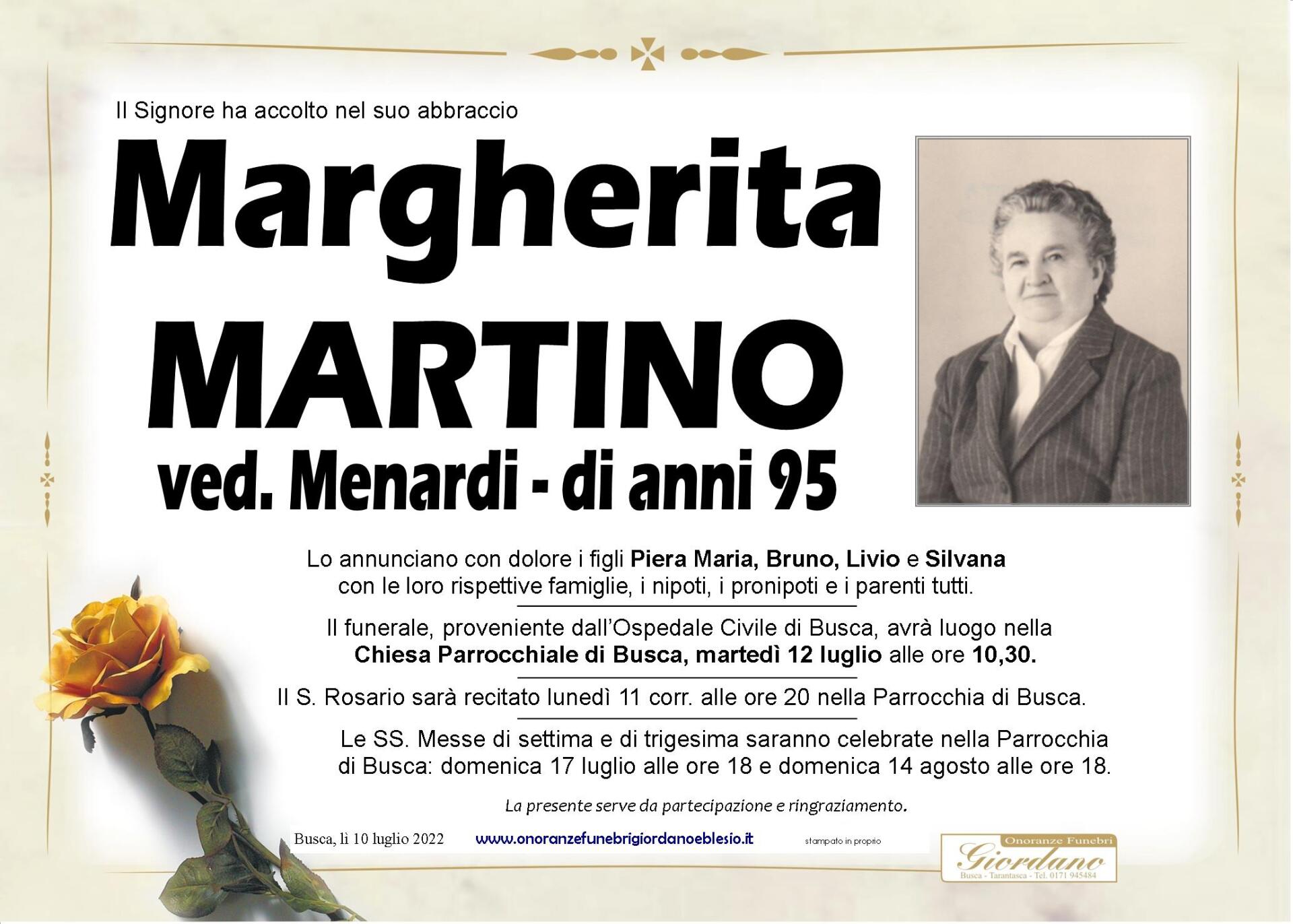 necrologio MARTINO Margherita ved. Menardi