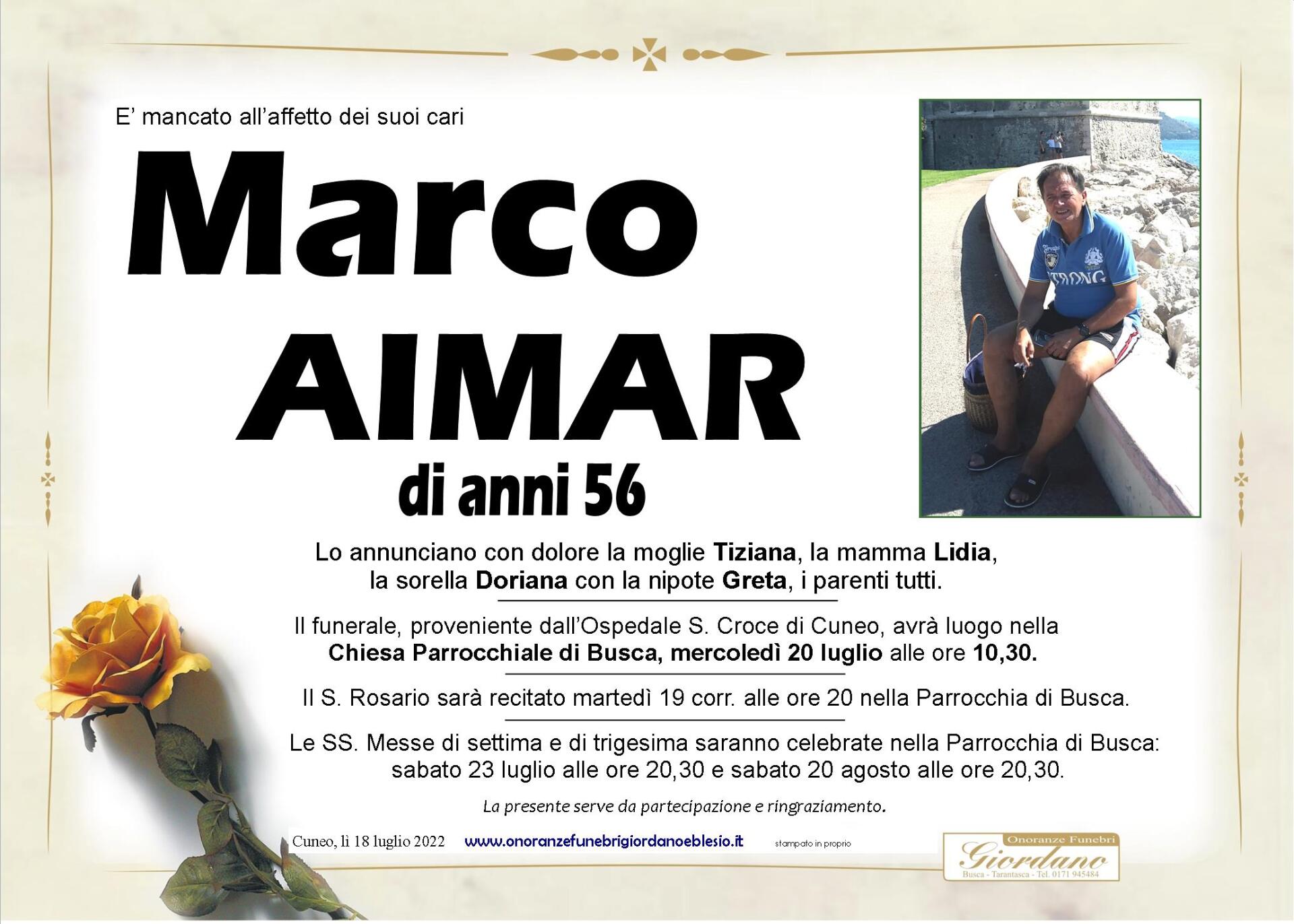 necrologio AIMAR Marco