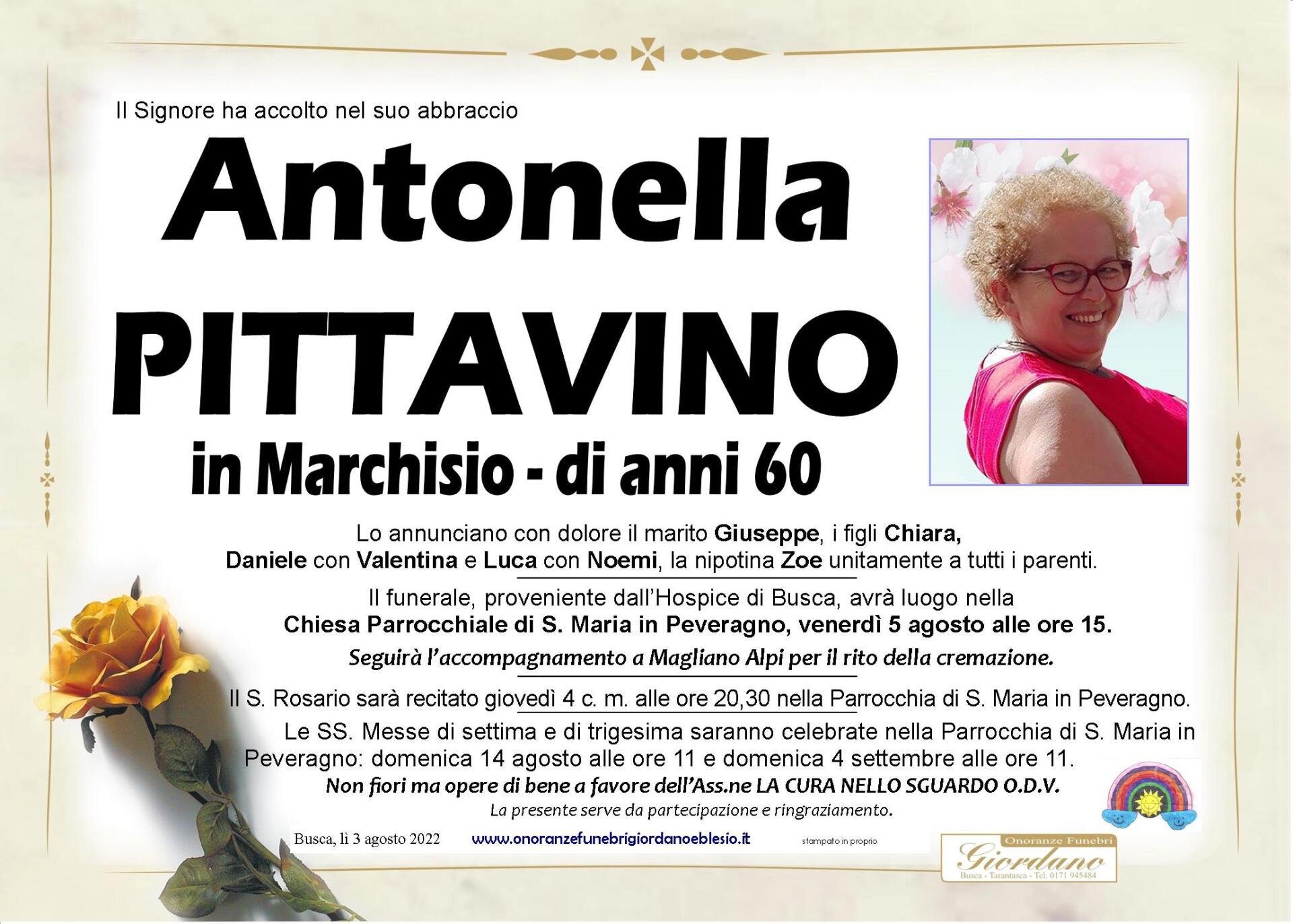 necrologio PITTAVINO Antonella in Marchisio