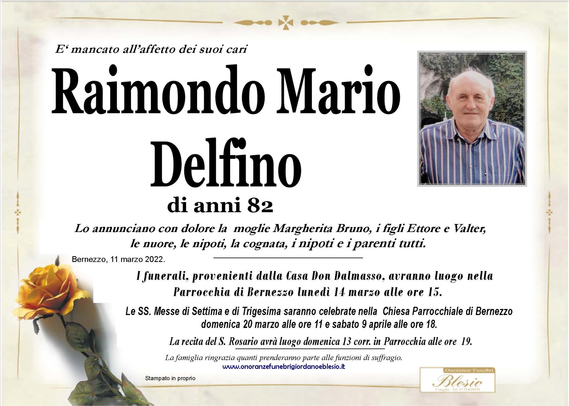 necrologio DELFINO Raimondo Mario