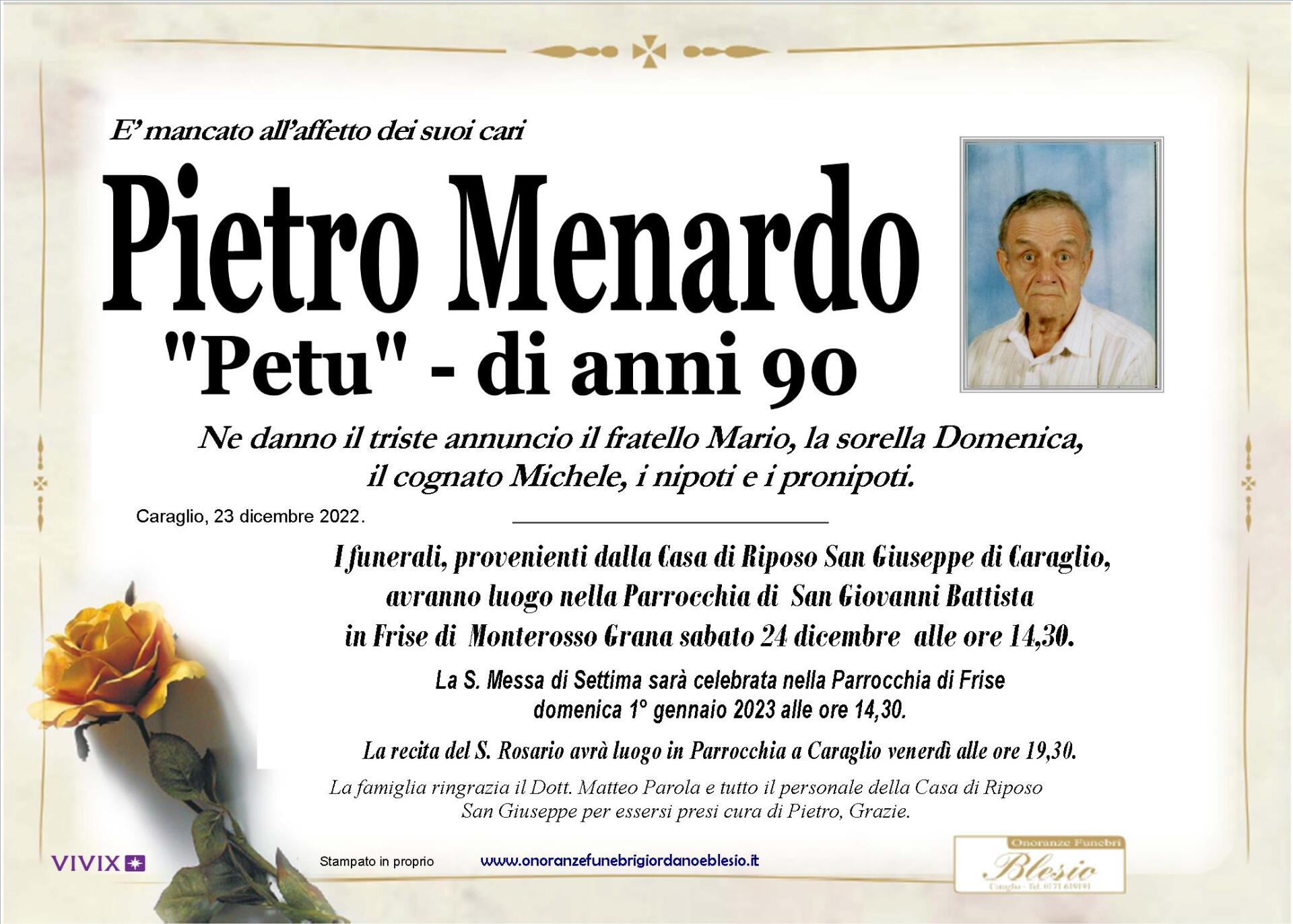 necrologio MENARDO Pietro