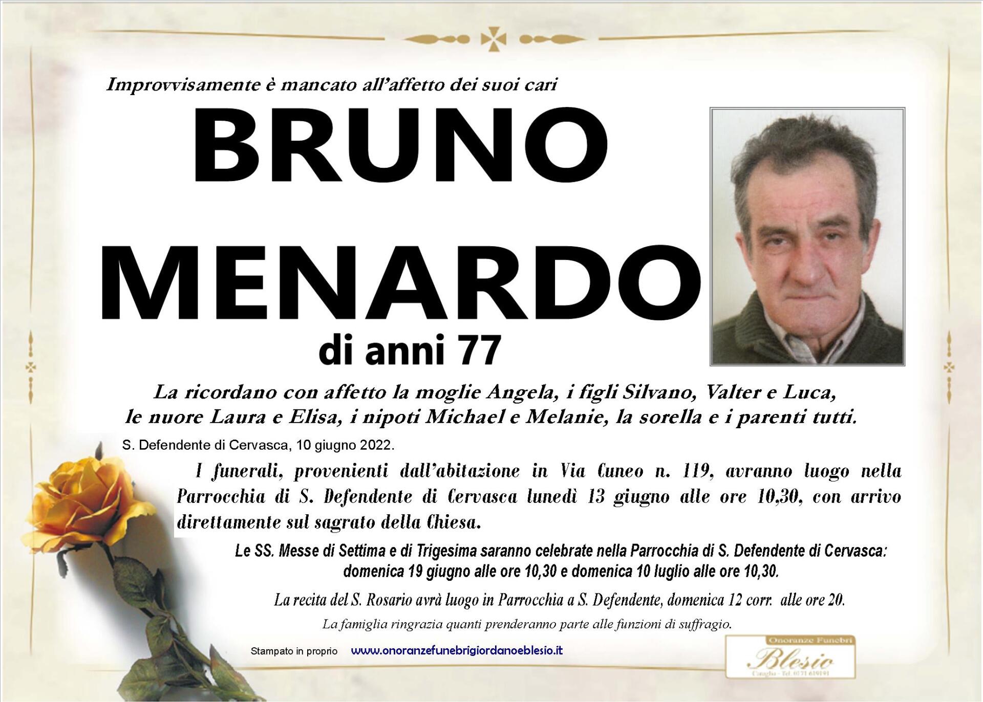 necrologio MENARDO Bruno