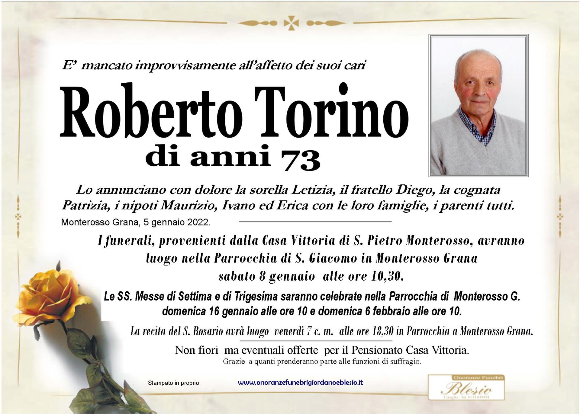 necrologio TORINO Roberto