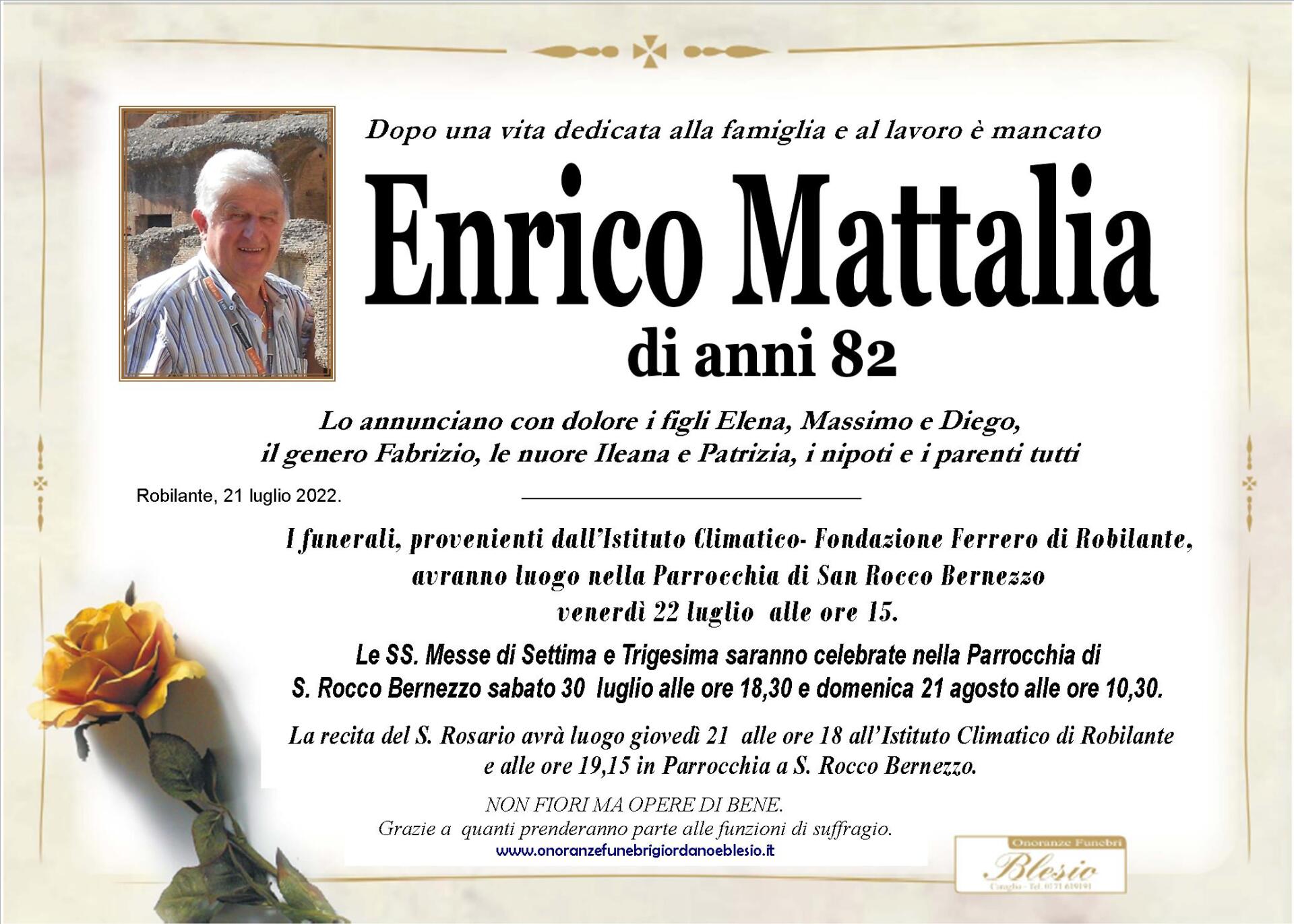 necrologio MATTALIA Enrico