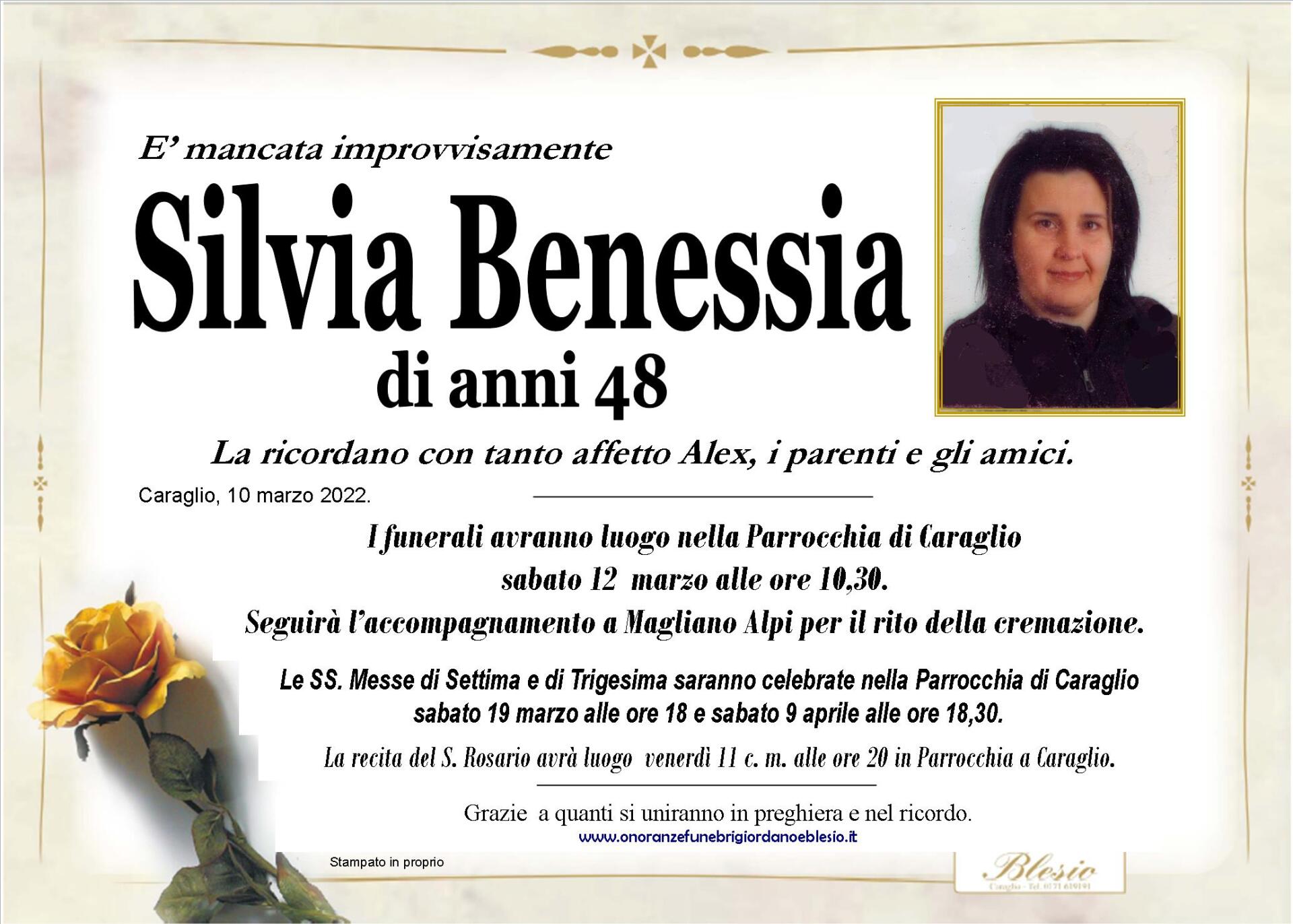 necrologio BENESSIA Silvia