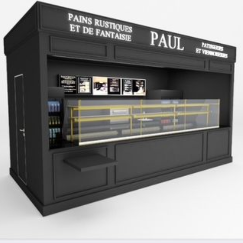 Stand de boulangerie Black PAUL avec présentation de produits de boulangerie.