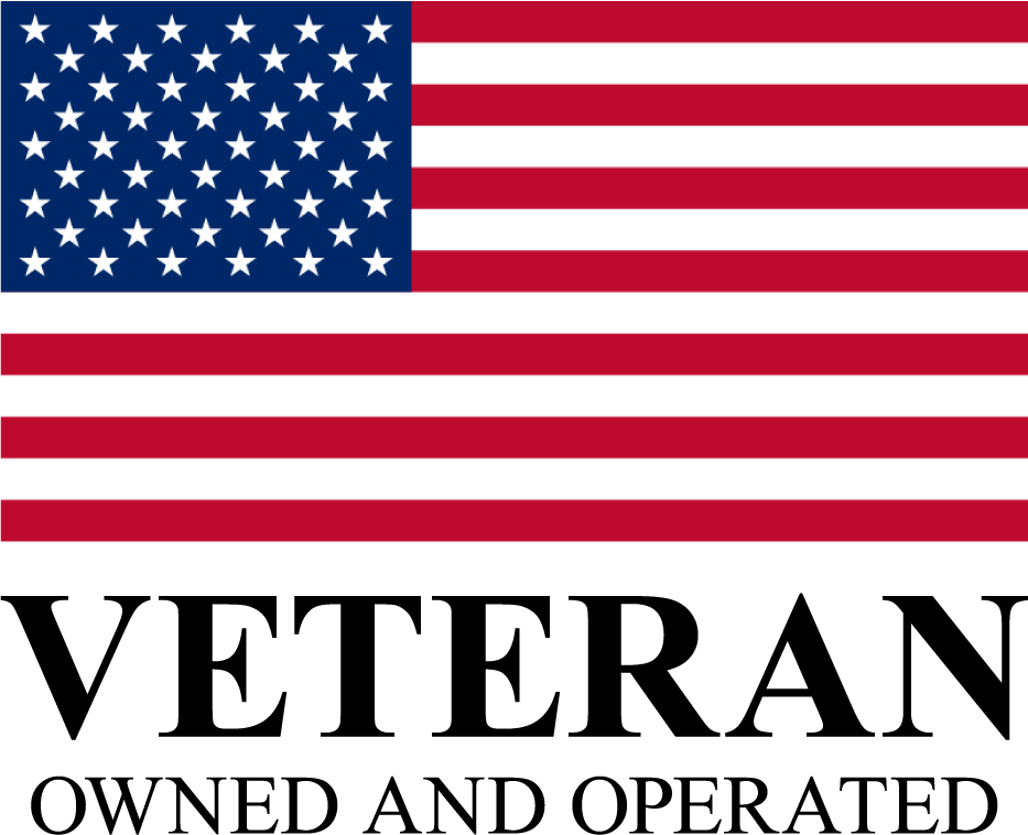 American flag above the words 