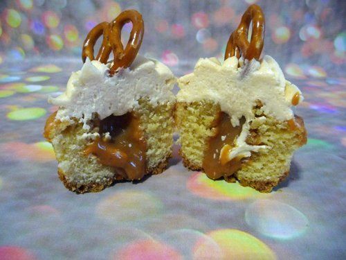Sea salted caramel pretzel cupcake