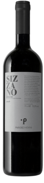 Bottle of red wine Sizzano DOC