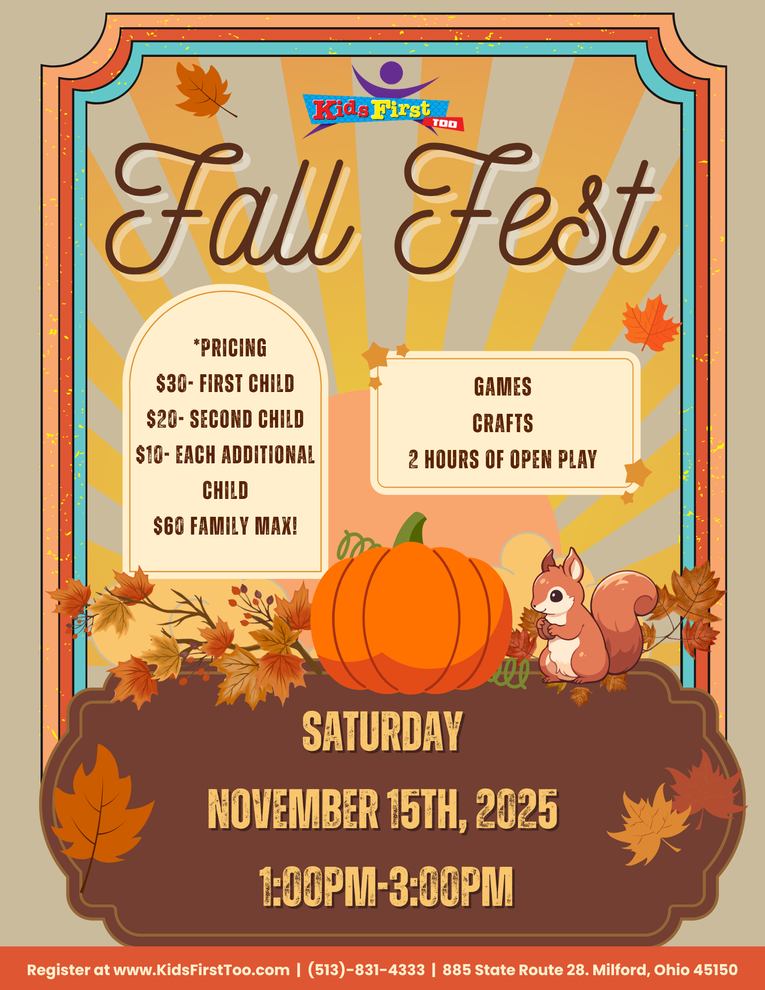 A poster for a trampoline tricks and treats event