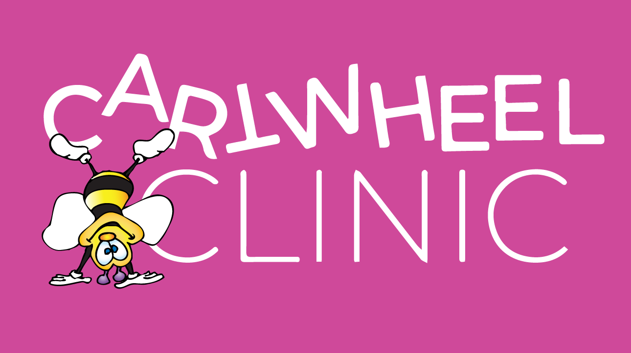 Cartoon bee doing a cartwheel, 