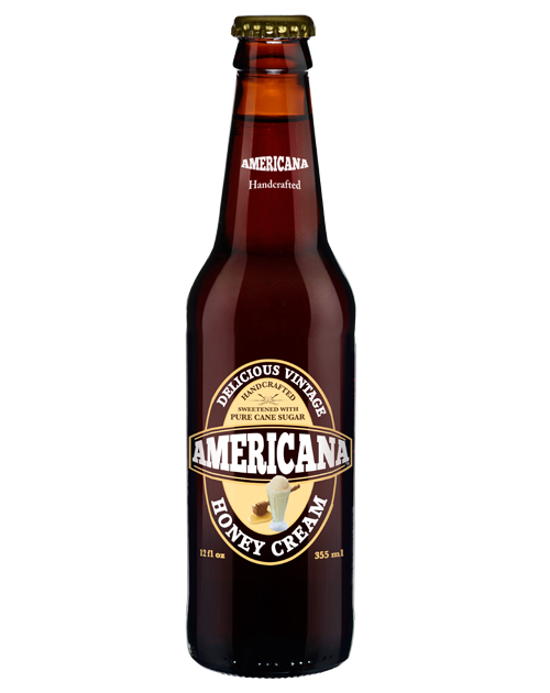 A bottle of americana honey cream is on a white background.