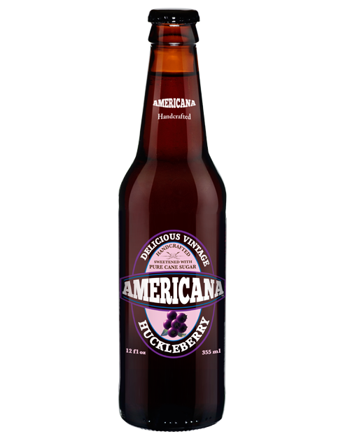 A bottle of americana buckleberry beer on a white background.