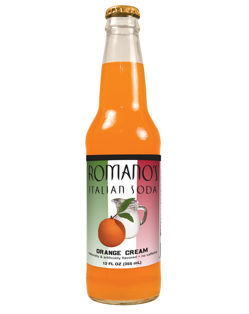 A bottle of orange cream italian soda