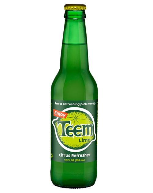 A bottle of teem lime citrus refresher on a white background