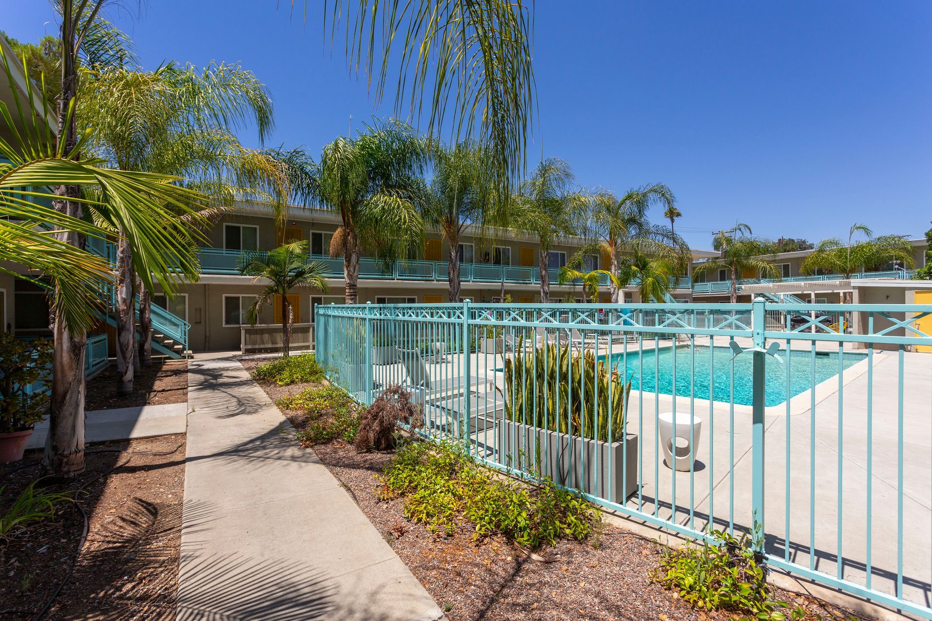 Exterior photo of Grossmont Apartments Pool Area