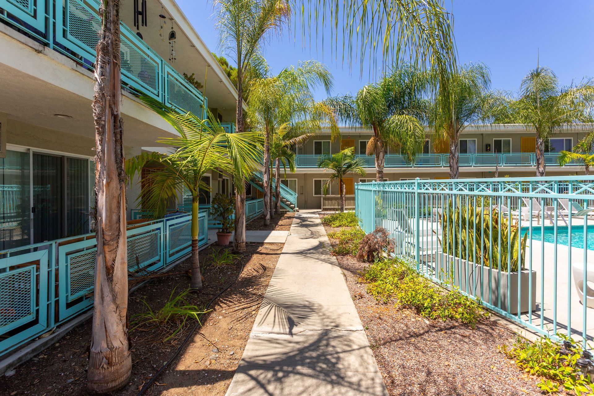 Exterior photo of Grossmont Apartments Pool Area