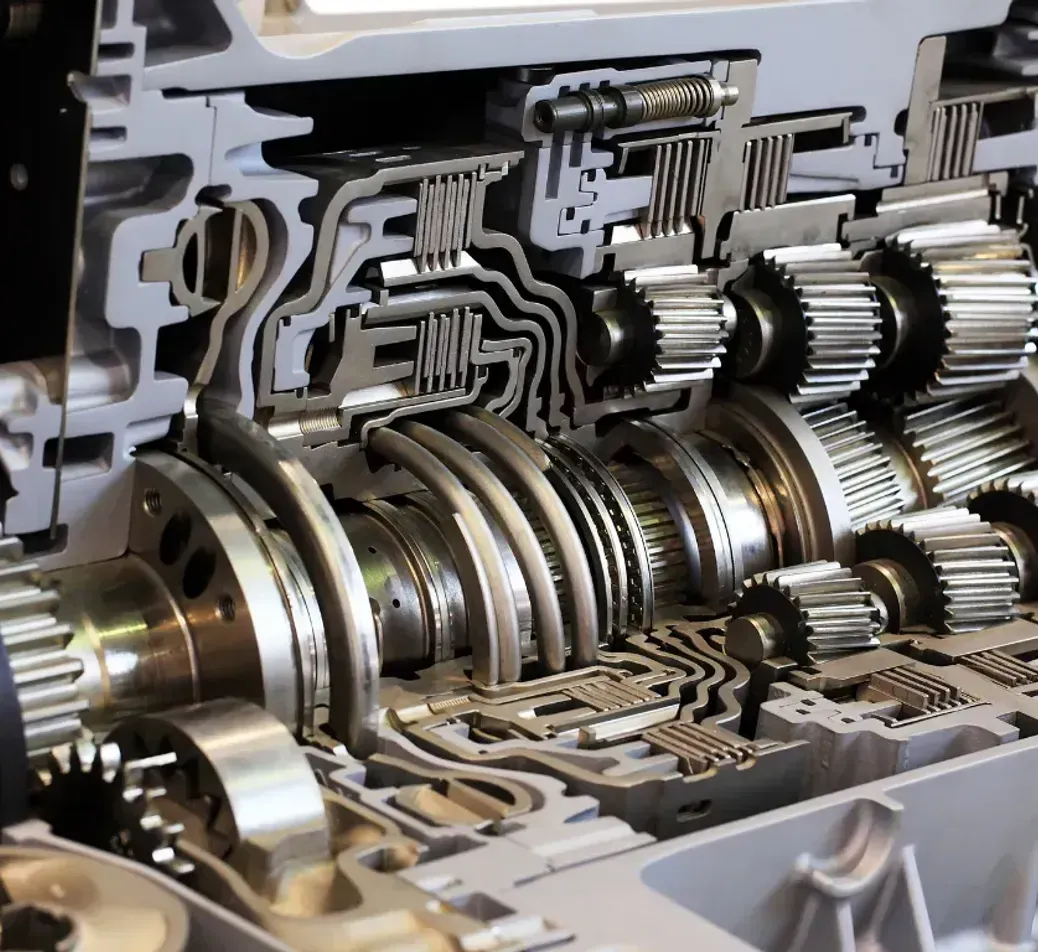 A close up of the inside of a gearbox