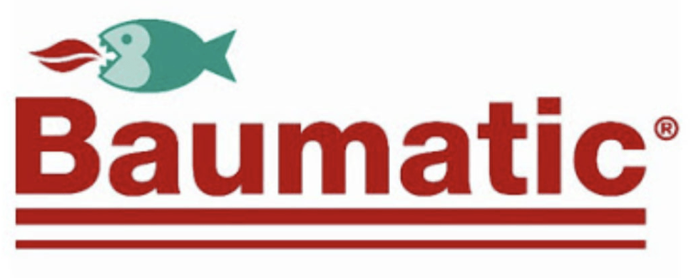 A logo for baumatic with a fish on it