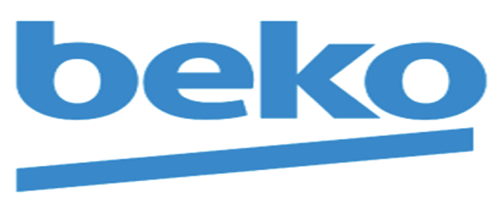 The beko logo is blue and white on a white background.
