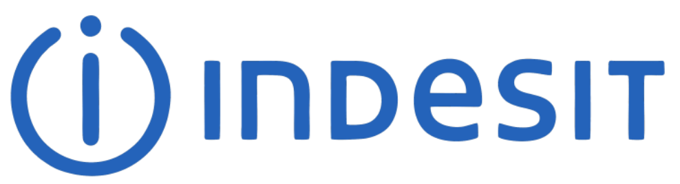 The indesit logo is blue and white on a white background.
