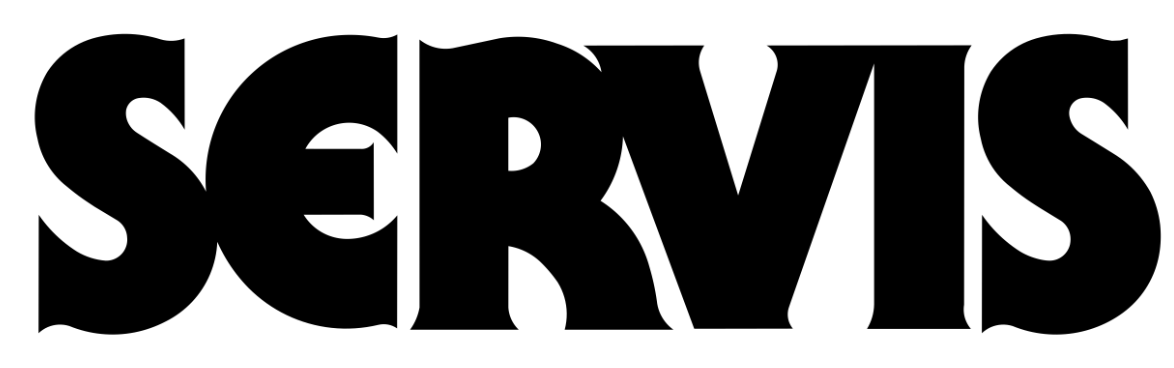 The word servis is written in black letters on a white background.