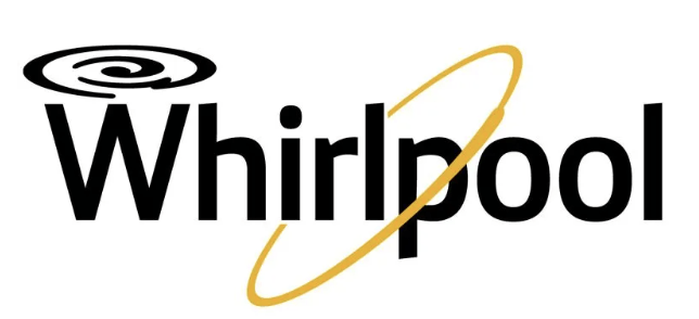 The whirlpool logo is black and gold on a white background
