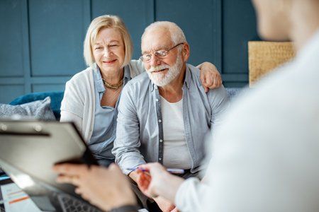 Old Couple Talking With the Attorney — Pittsfield, MA — Drennan Law Offices
