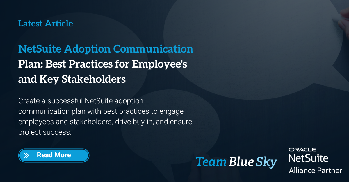 NetSuite adoption communication plan