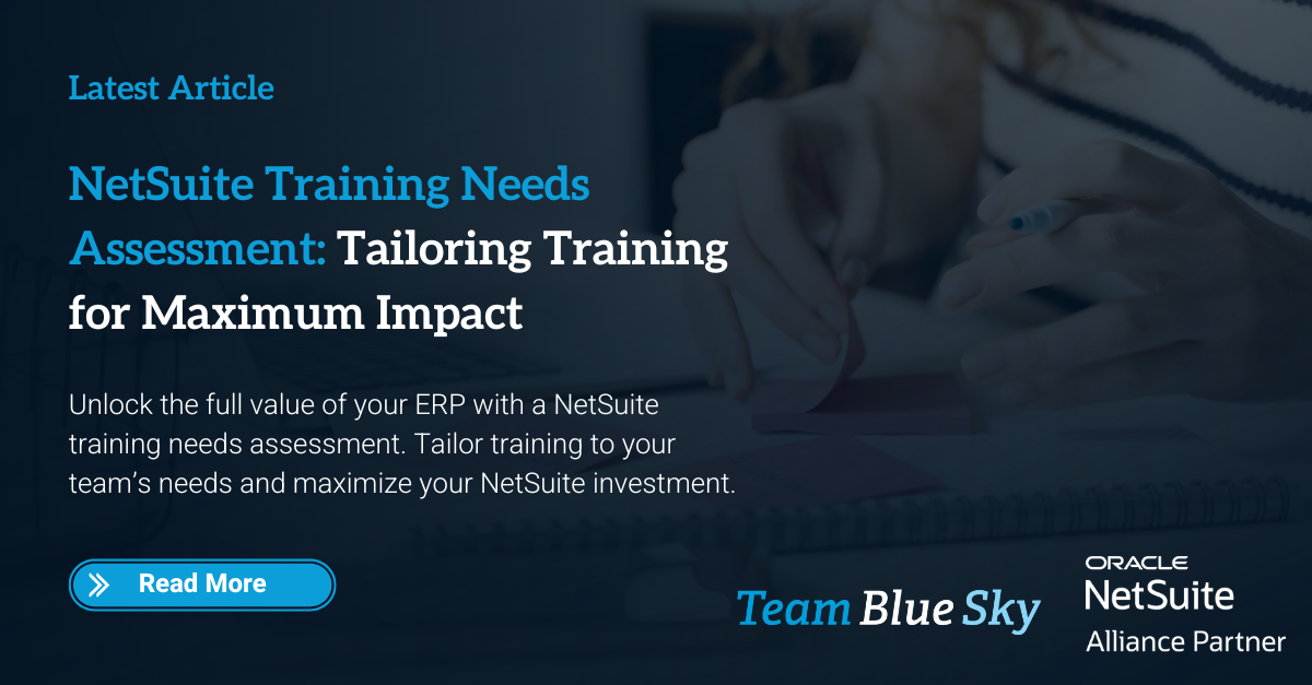 NetSuite training needs assessment