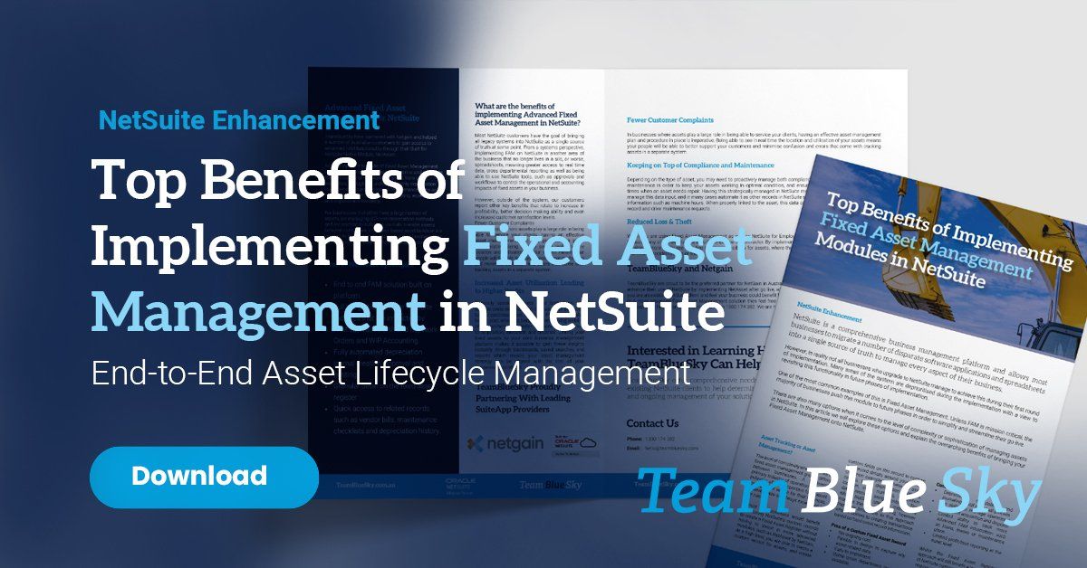 fixed asset management for netsuite