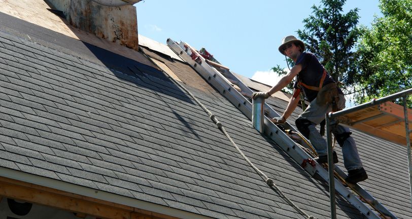 a Springdale, AR roofing job in progress